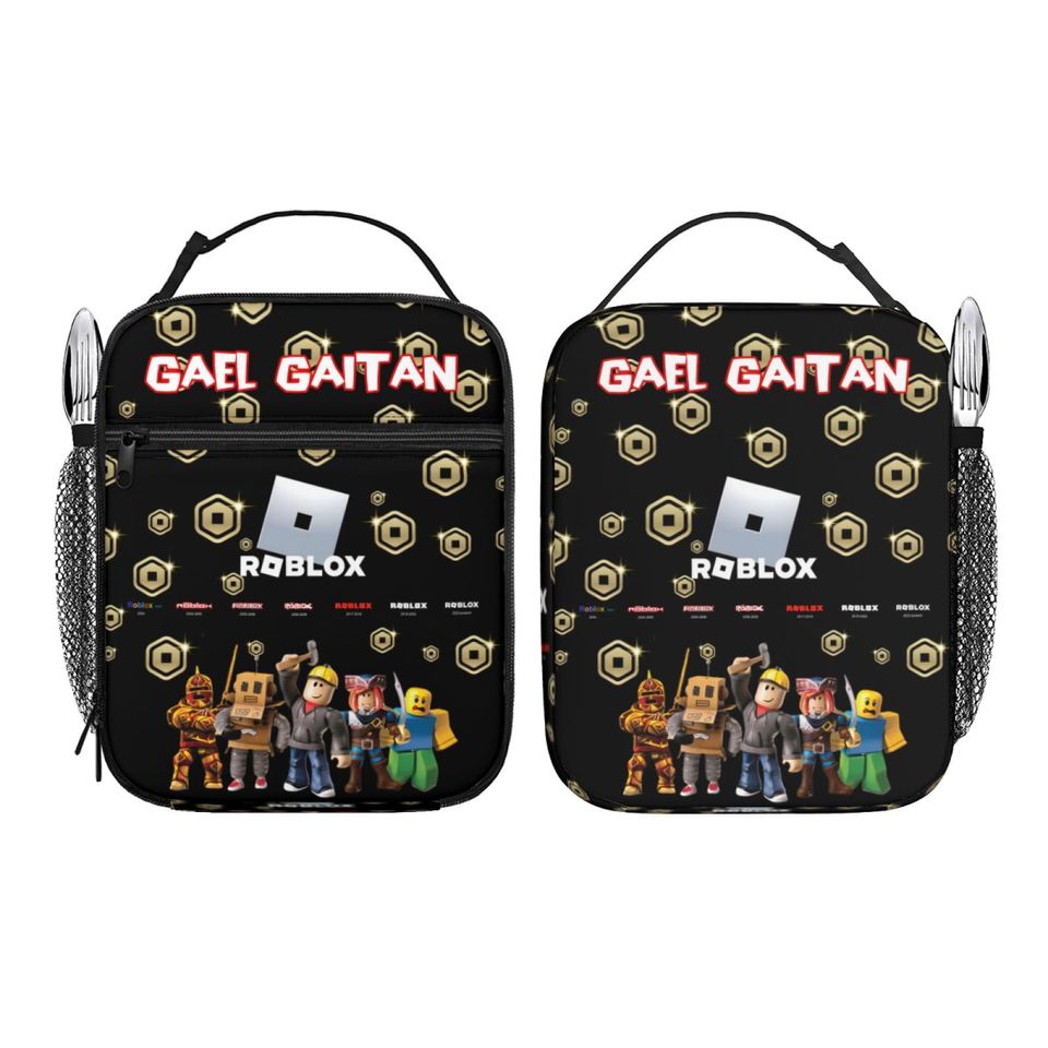 Personalized Roblox Lunch Bag: Insulated Custom Name Meal Tote