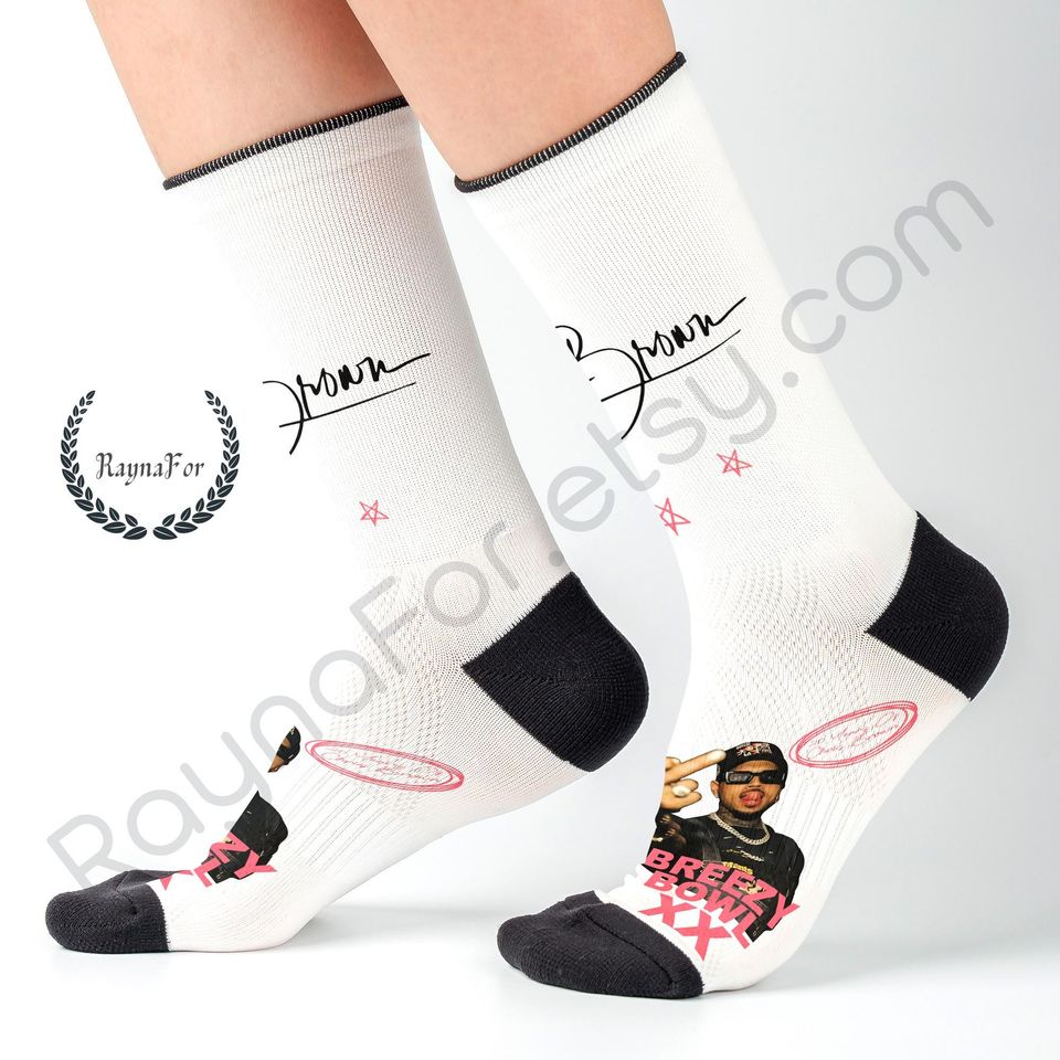 Chris Brown Socks 2025 Breezy Bowl XX Tour Socks