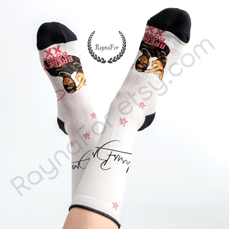 Chris Brown Socks 2025 Breezy Bowl XX Tour Socks