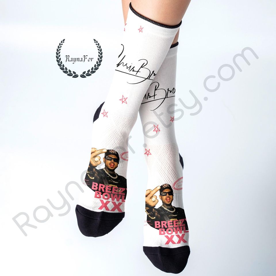 Chris Brown Socks 2025 Breezy Bowl XX Tour Socks