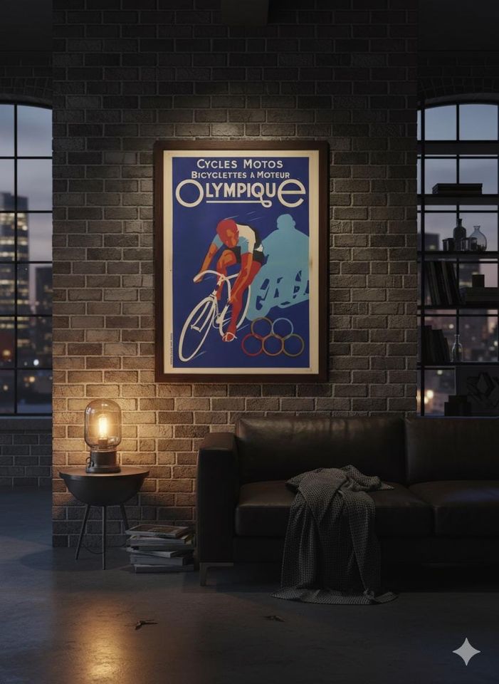Retro Olympics Cycling Poster | Vintage Wall Art | Mid-Century Modern Sport Print