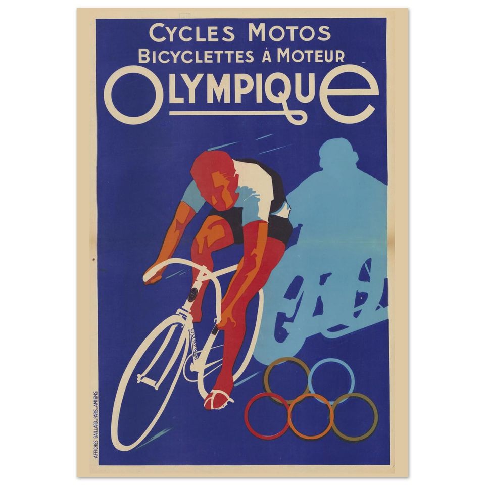 Retro Olympics Cycling Poster | Vintage Wall Art | Mid-Century Modern Sport Print