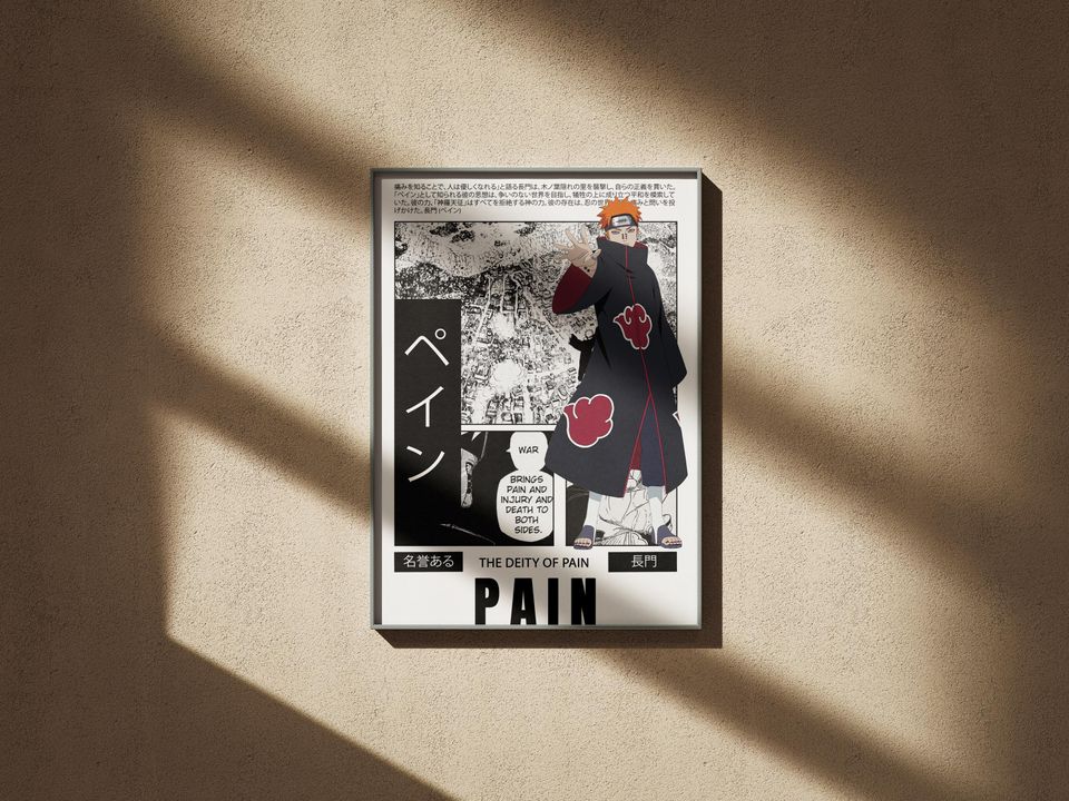 Itachi Uchiha & Pain Poster  Manga Style Wall Art