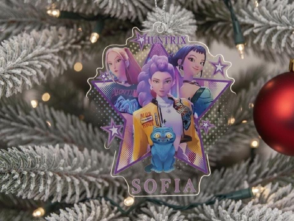 Personalized Huntrix Acrlic Ornament with Name, Kpop Demon Hunter Ornament, Saja Girls Ornament, Huntrix Merch, Kpop Rumi Mira Zoey Ornament