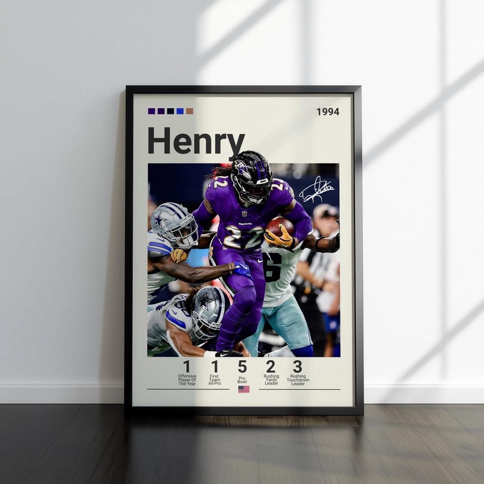 Derrick Henry Poster, Baltimore  Poster, football Poster, Sports Poster, football Fans, Football Poster, football Wall Art, Sports Bedroom Posters