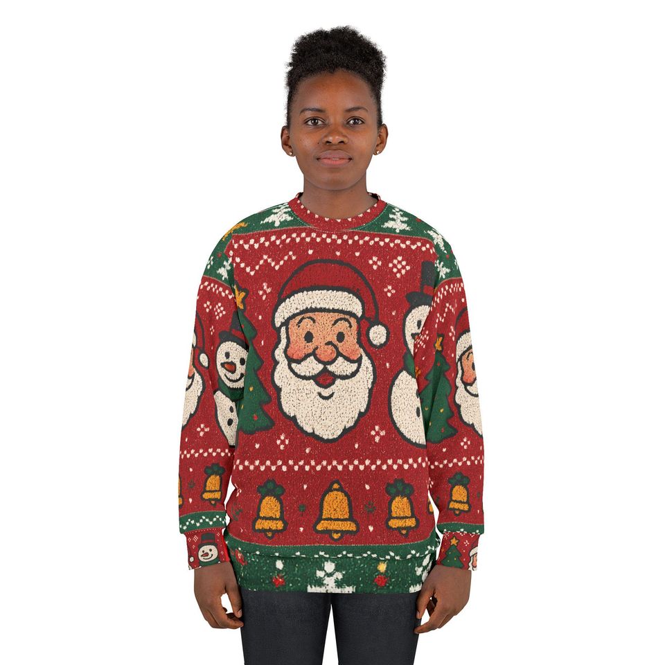Santa and Snowman Ugly Christmas Sweater
