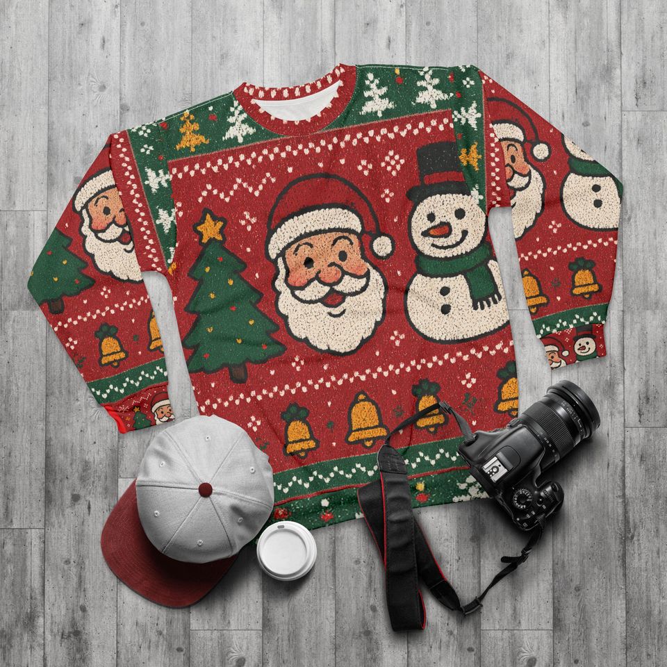 Santa and Snowman Ugly Christmas Sweater