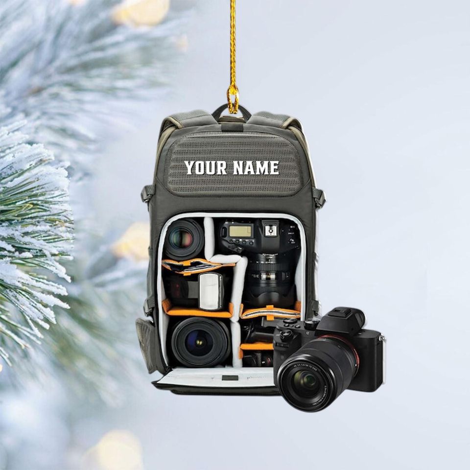 Personalized Camera Christmas Ornament: Gift for Photographers