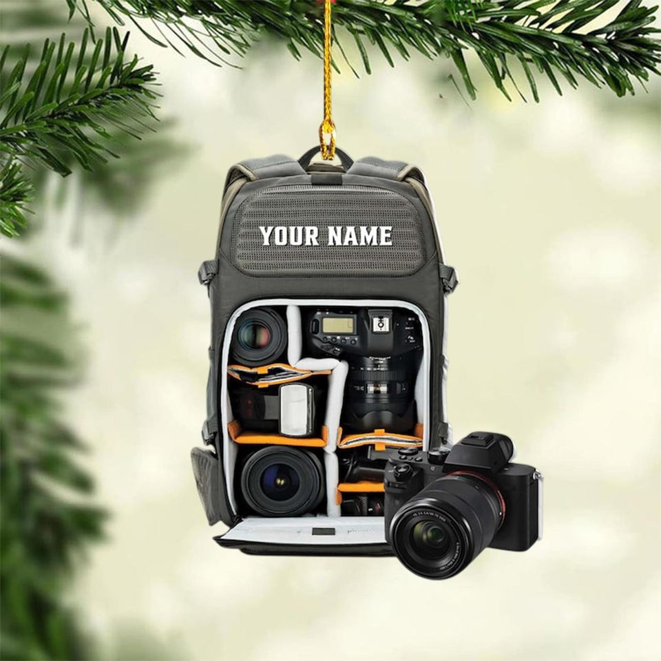 Personalized Camera Christmas Ornament: Gift for Photographers