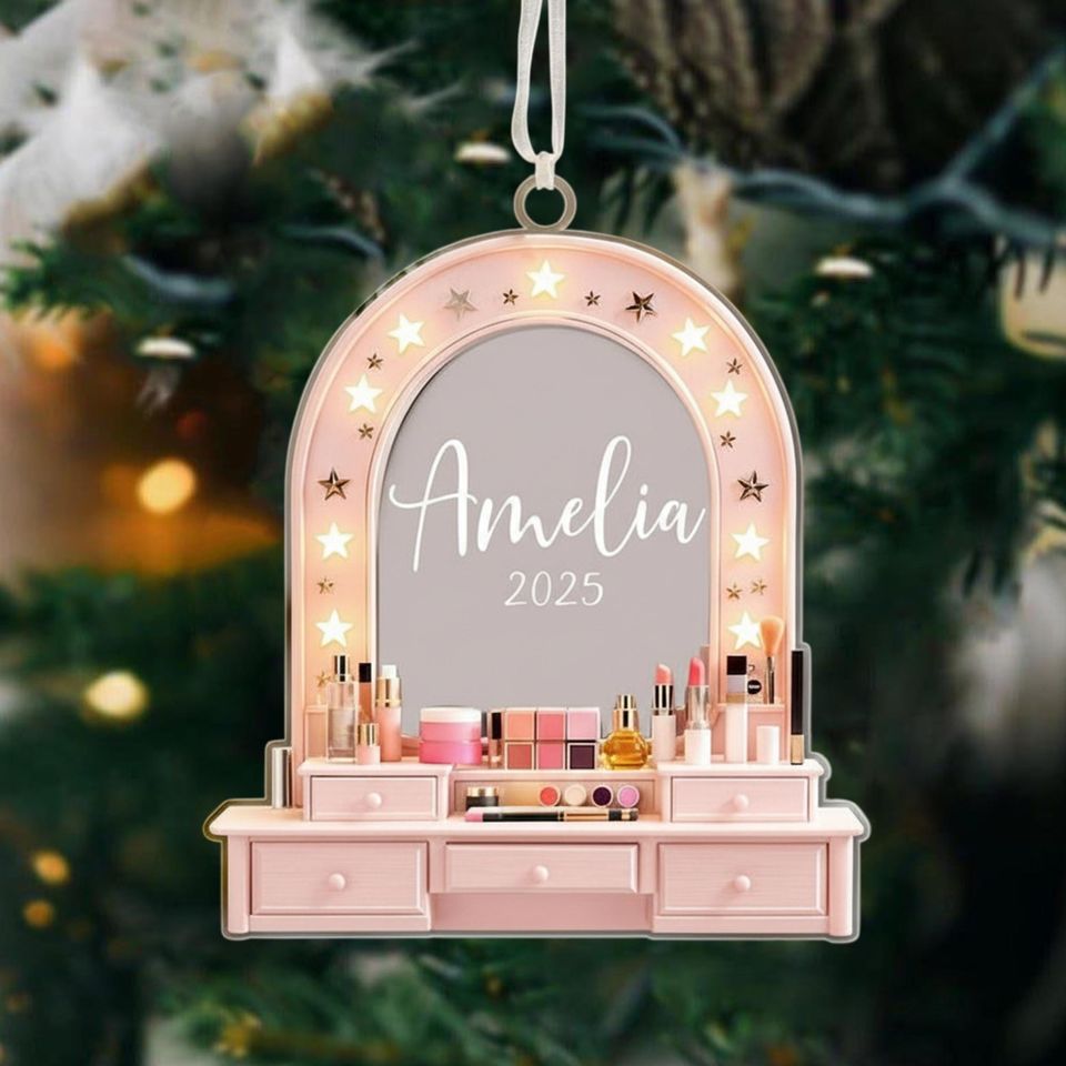 Custom Cosmetics Ornament Christmas Decor, Makeup Artist Ornament Cosmetics Gift For Girls, Gift For Makeup Lovers, Christmas Makeup Gifts