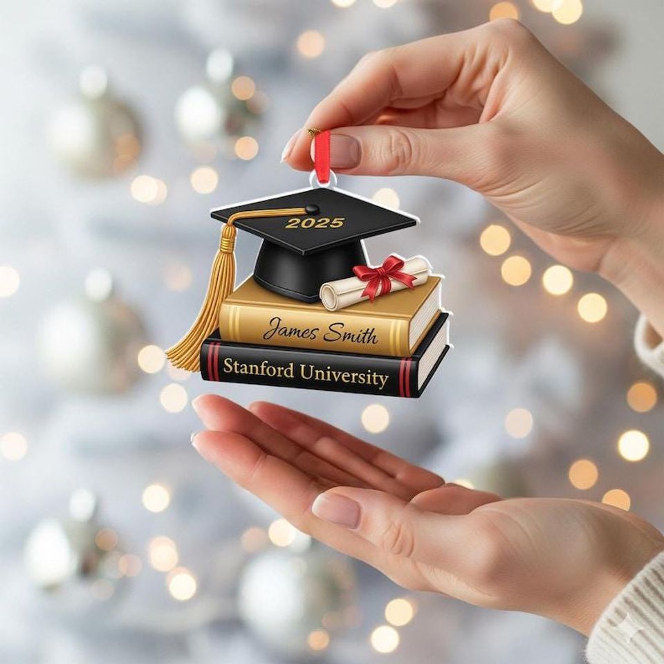 Graduation Ornament 2025  Cap, Diploma & Books Keepsake