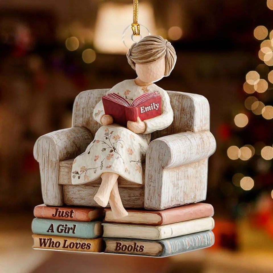 Just A Girl Who Loves Books - Personalized 1-Layer 2D Acrylic Ornament