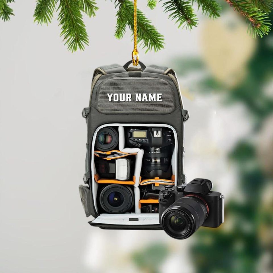 Personalized Camera Christmas Ornament: Gift for Photographers