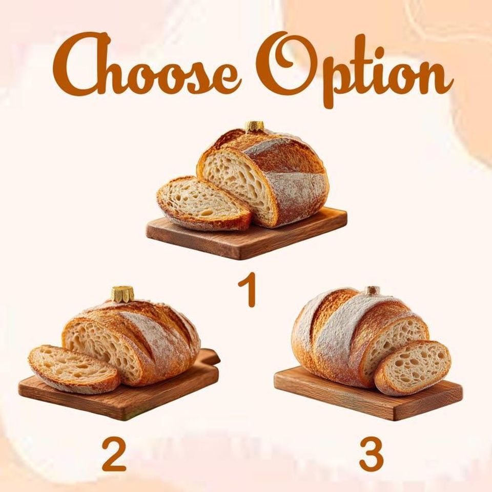 Personalized Sourdough Bread Ornament, Rustic 2D Wooden Christmas Gift