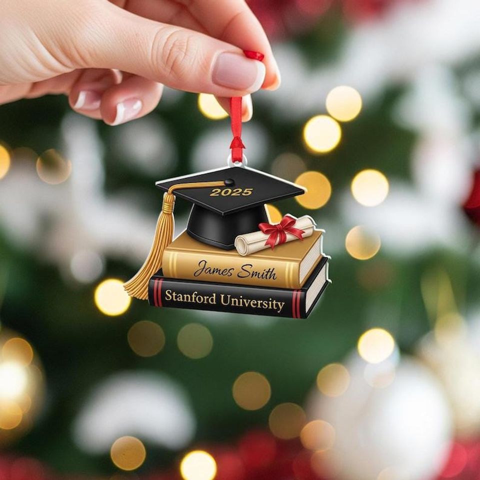 Graduation Ornament 2025  Cap, Diploma & Books Keepsake