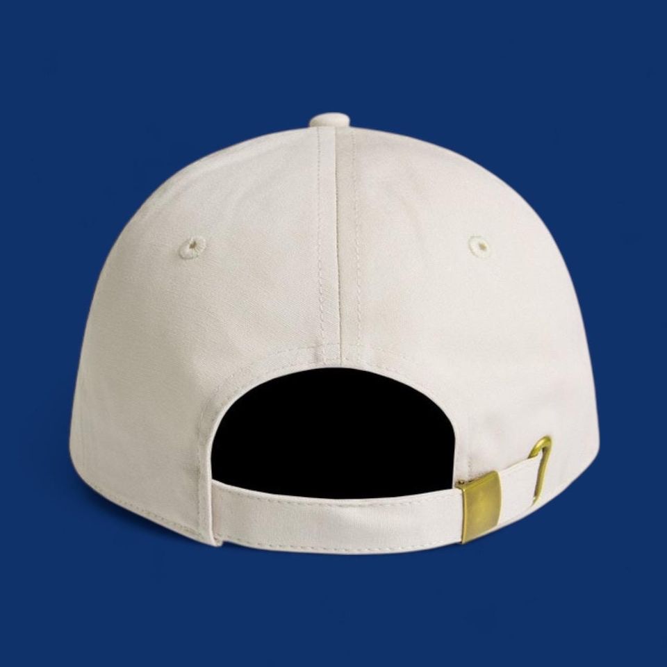 Cream LA Los Angeles Dodgers Baseball Cap Dad Hat w/ Textured Embroidery