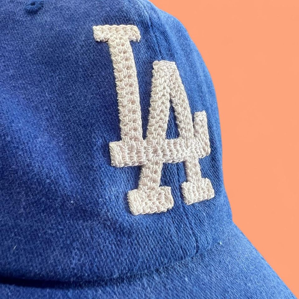Royal Blue LA Dodgers Baseball Cap: Textured Embroidery Dad Hat