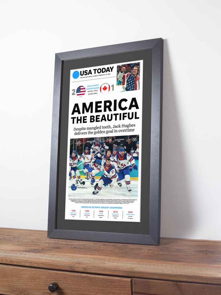 2026 USA Hockey - America The Beautiful - Gold Medal Vs Canada Poster( No Framed )
