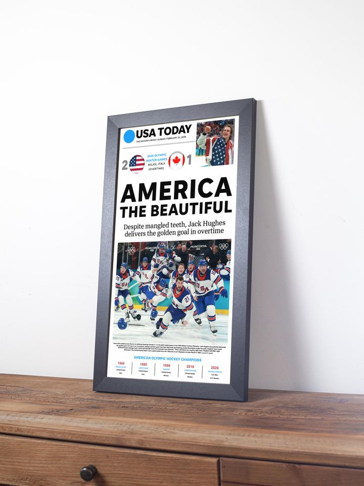 2026 USA Hockey - America The Beautiful - Gold Medal Vs Canada Poster( No Framed )