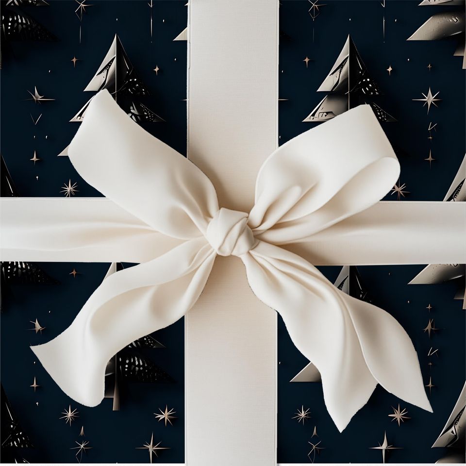 Christmas Tree Gift Wrapping Paper | Satin Finish, Eco-Friendly