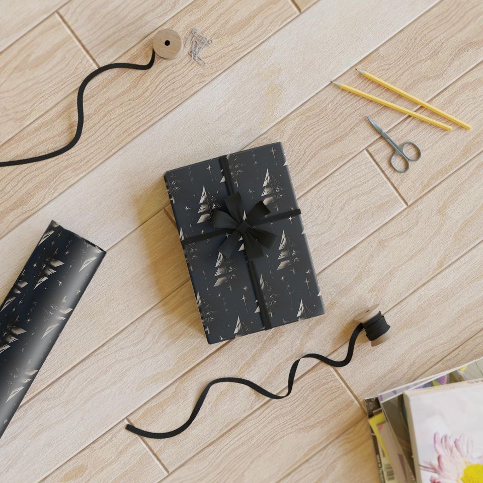 Christmas Tree Gift Wrapping Paper | Satin Finish, Eco-Friendly