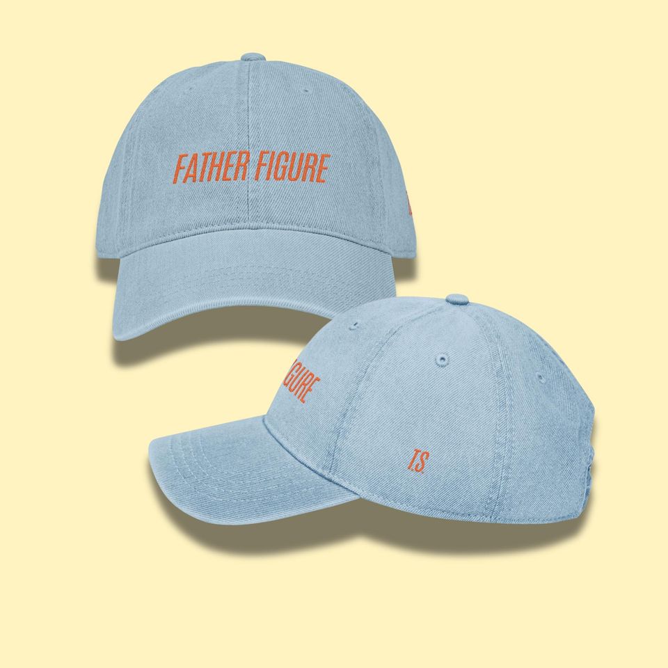 Father Figure Embroidered Denim Hat, Dad Hat, Baseball Cap