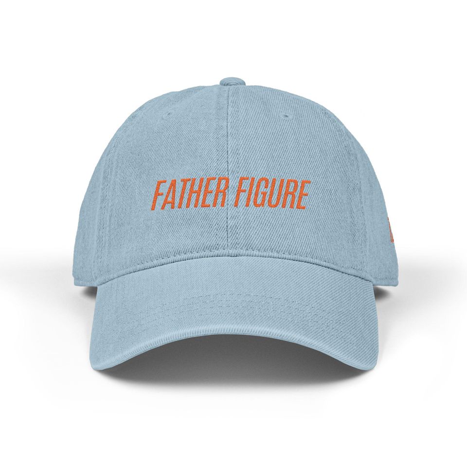 Father Figure Embroidered Denim Hat, Dad Hat, Baseball Cap