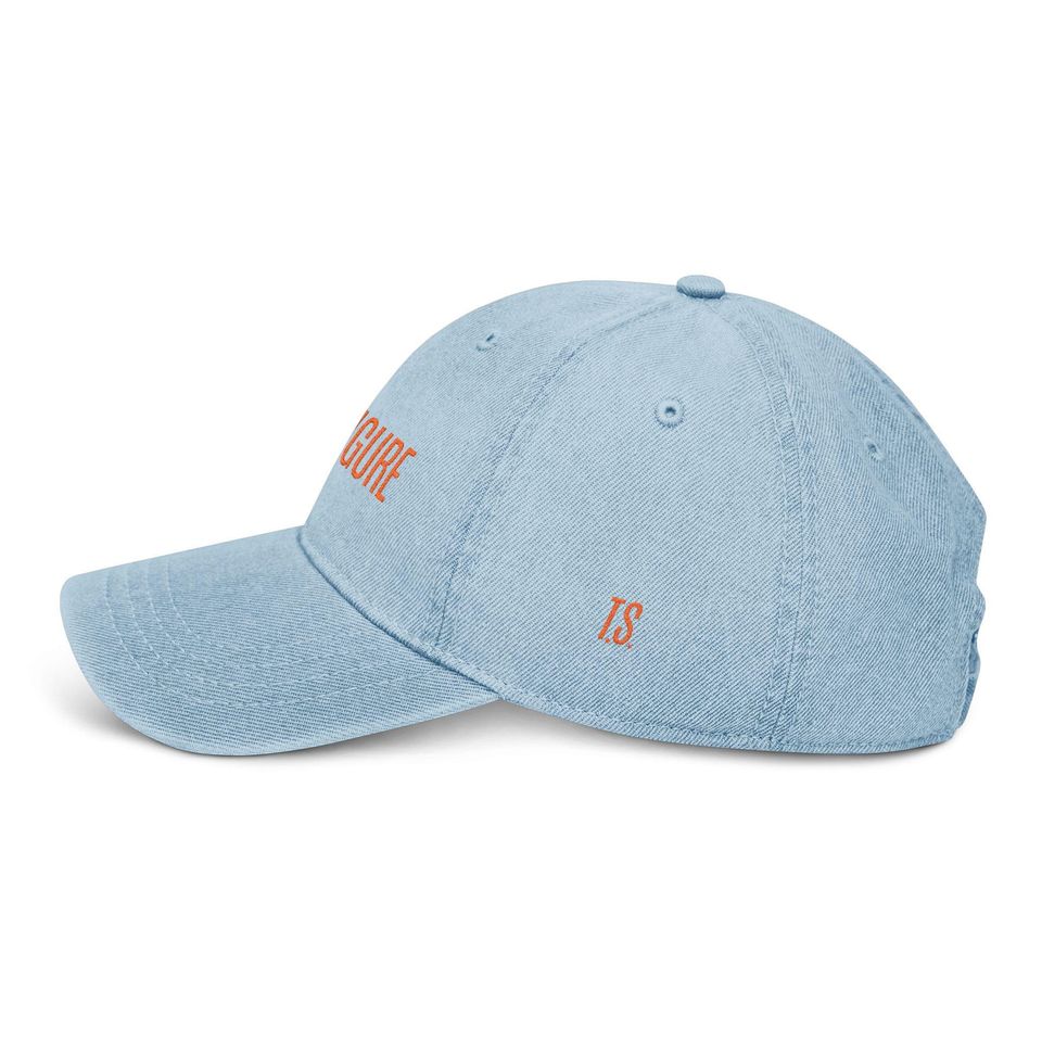 Father Figure Embroidered Denim Hat, Dad Hat, Baseball Cap
