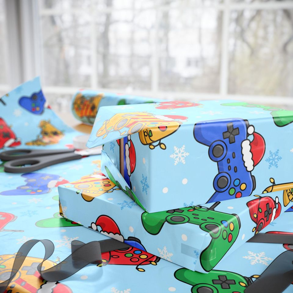 Video Game Christmas Wrapping Paper: Gamer Controller Design