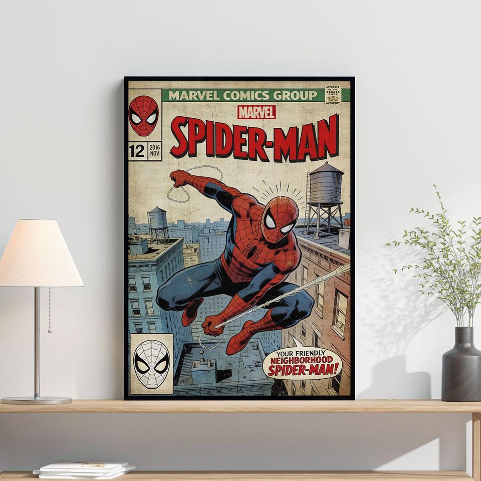 Spider Man Comic Book Cover Poster Home Decor Gifts For Fan