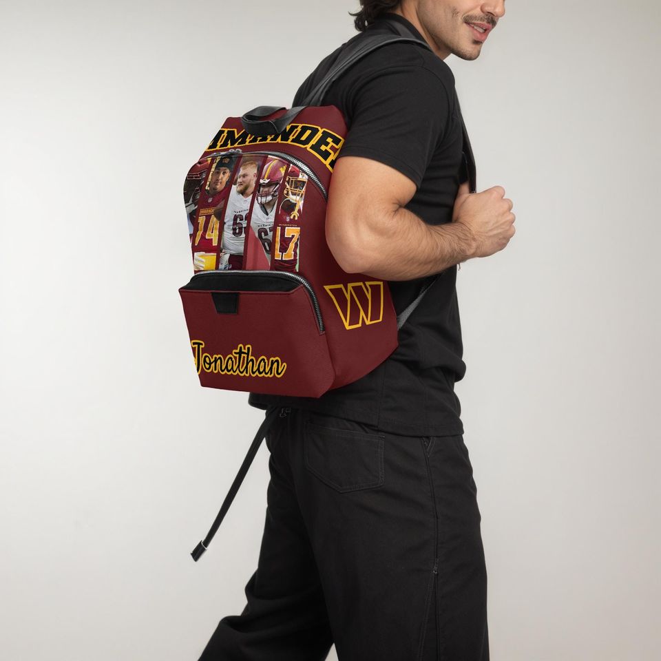Custom Washington Gift Backpack, Personalized Name & Photo Backpack, Washington Football Inspired Personalized Fan Bag