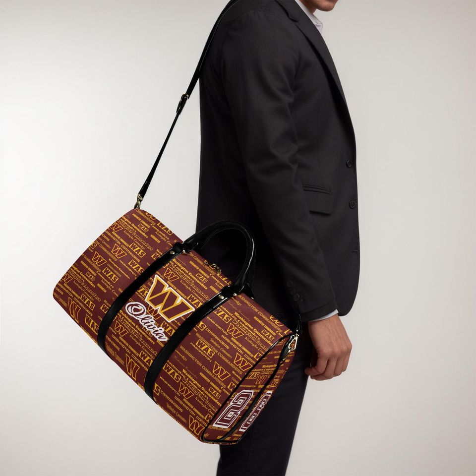 Personalized PU Leather Weekender Bag for Travel and Football Supporters