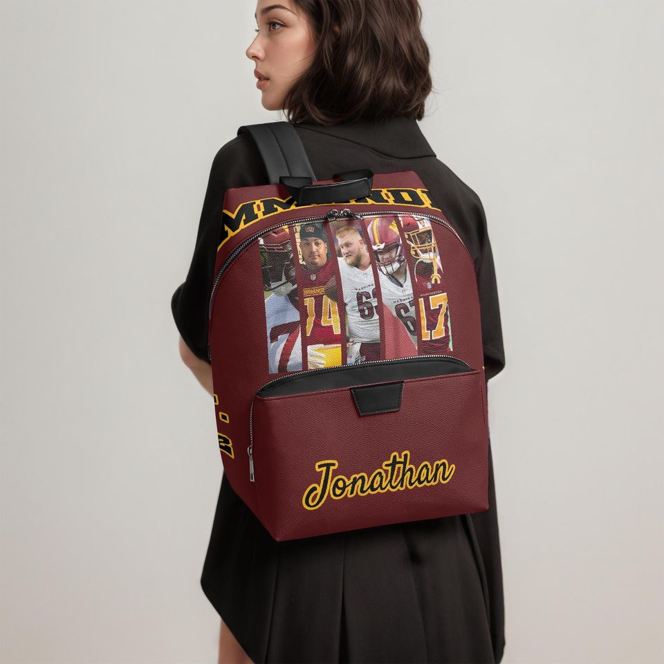 Custom Washington Gift Backpack, Personalized Name & Photo Backpack, Washington Football Inspired Personalized Fan Bag