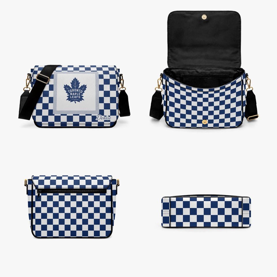 Personalized Toronto Maple Leafs Messenger Bag, Custom NHL Hockey Fan Gift, Maple Leafs Shoulder Bag for Him