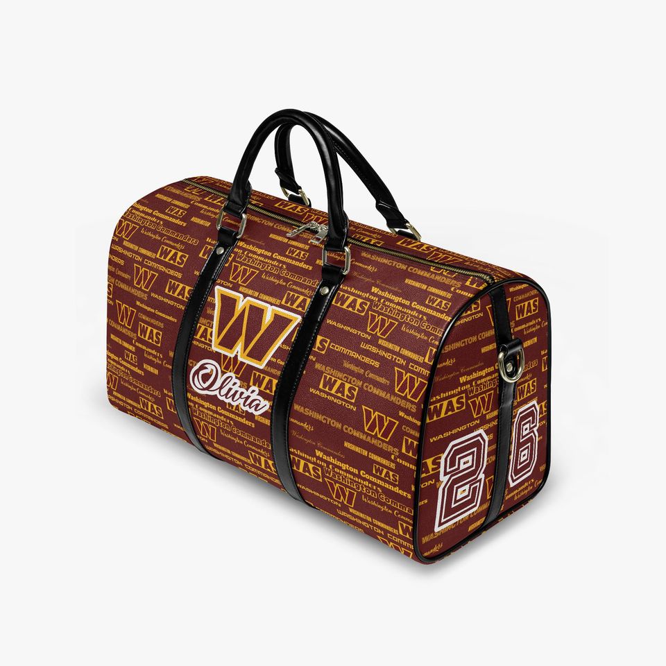 Personalized PU Leather Weekender Bag for Travel and Football Supporters