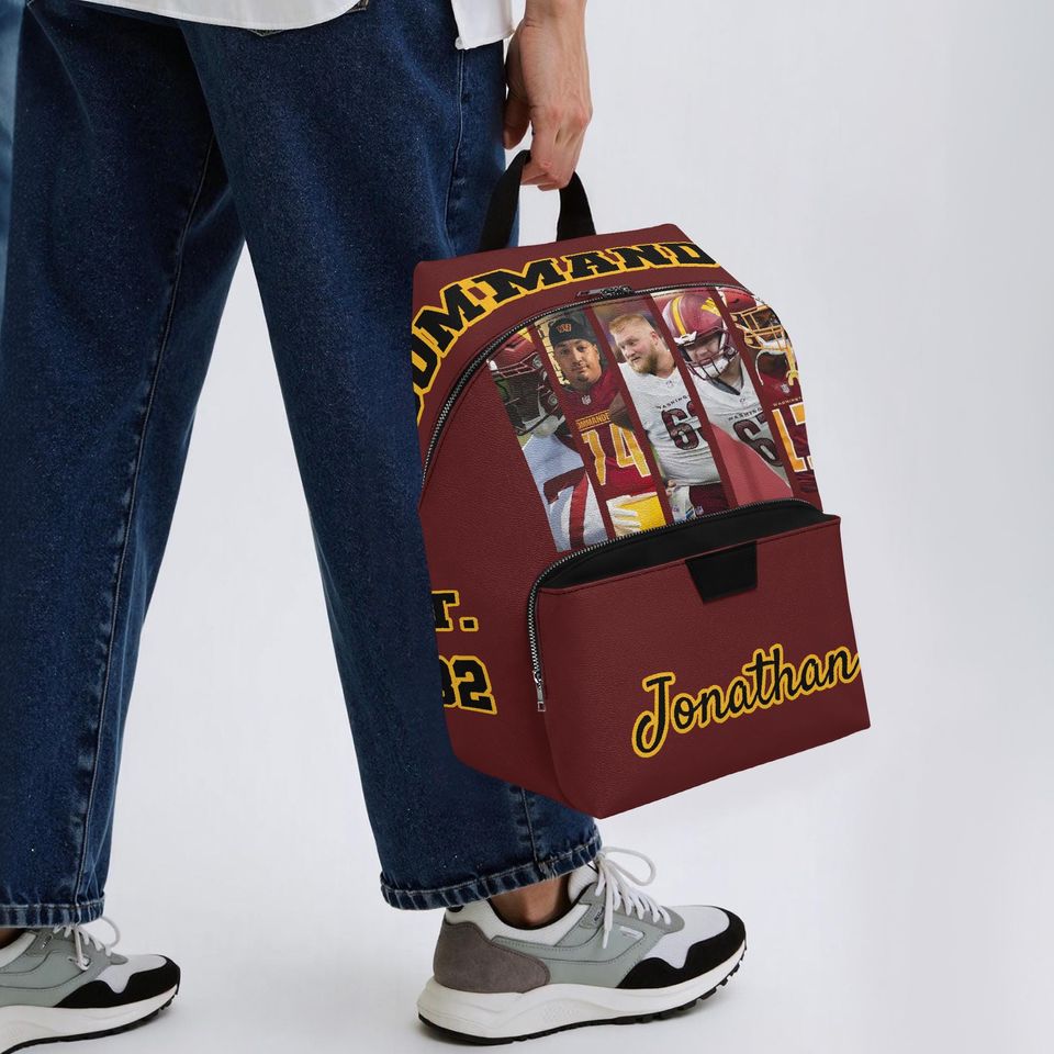 Custom Washington Gift Backpack, Personalized Name & Photo Backpack, Washington Football Inspired Personalized Fan Bag