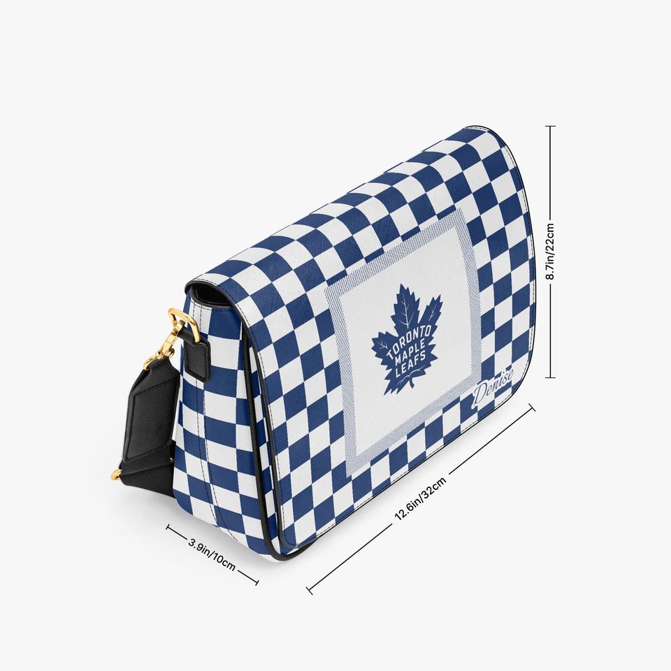 Personalized Toronto Maple Leafs Messenger Bag, Custom NHL Hockey Fan Gift, Maple Leafs Shoulder Bag for Him