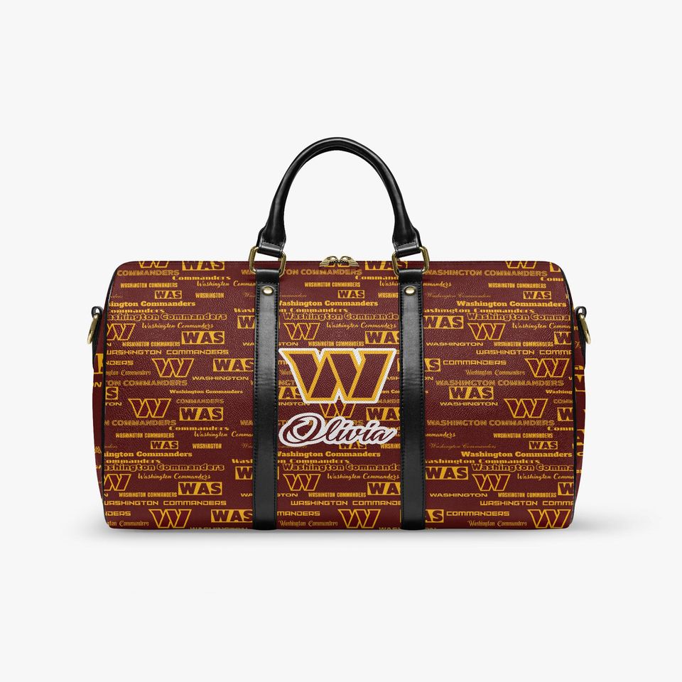 Personalized PU Leather Weekender Bag for Travel and Football Supporters