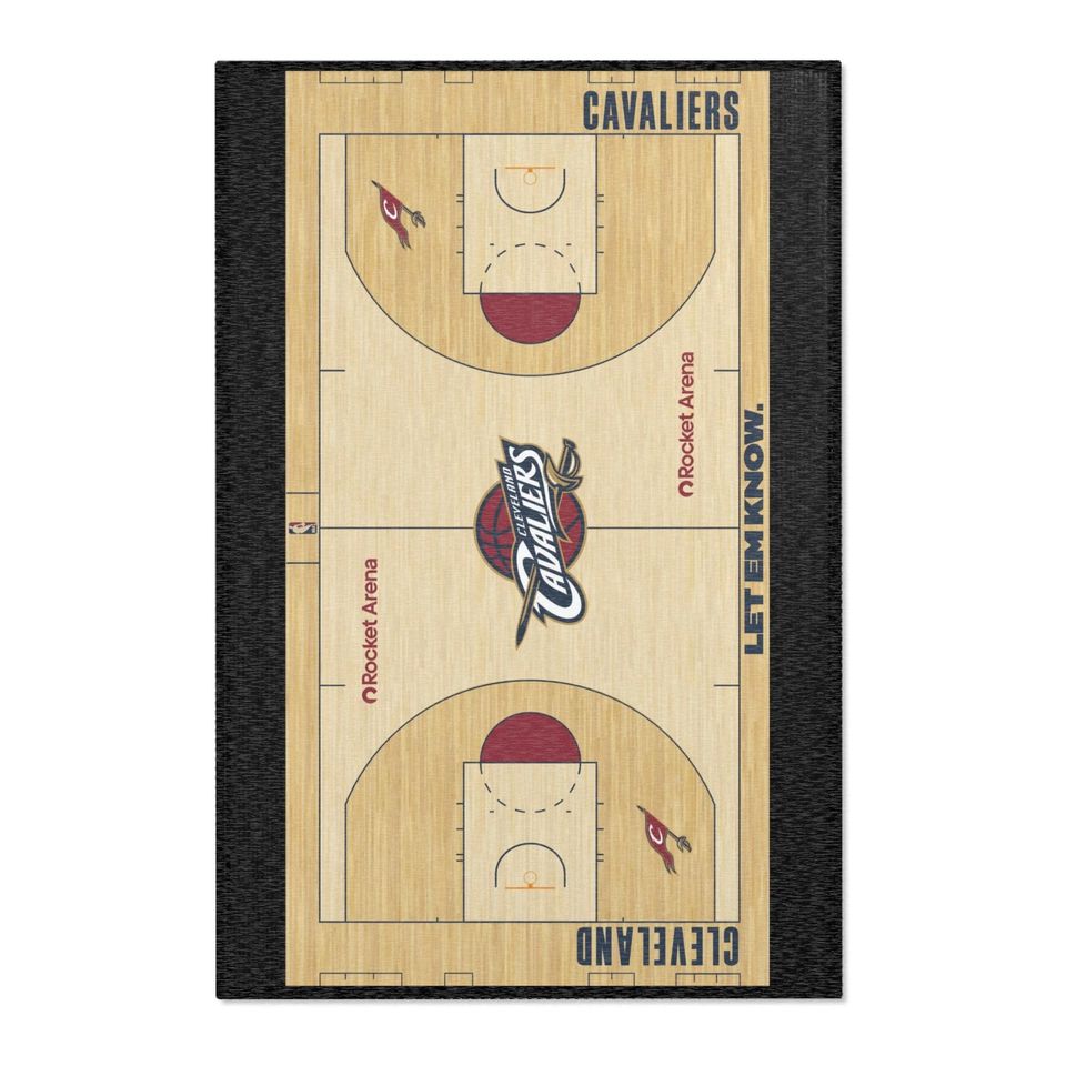 Cavaliers Basketball Retro Court Area Rug