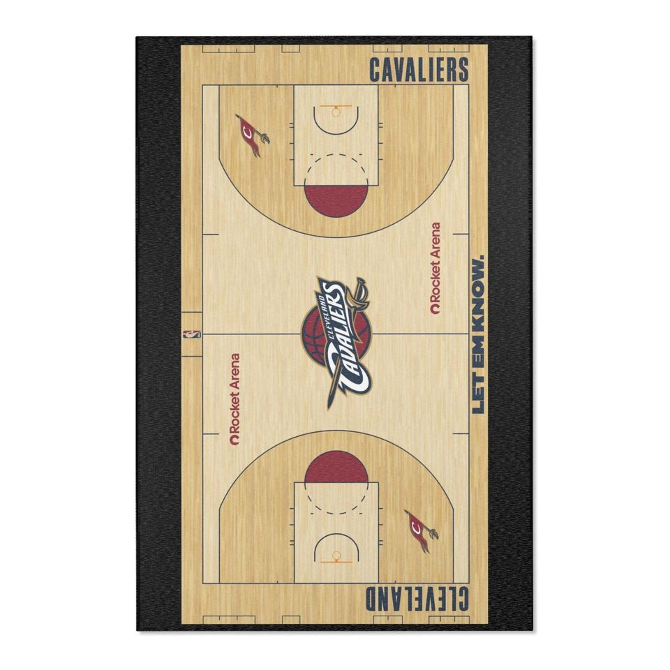 Cavaliers Basketball Retro Court Area Rug
