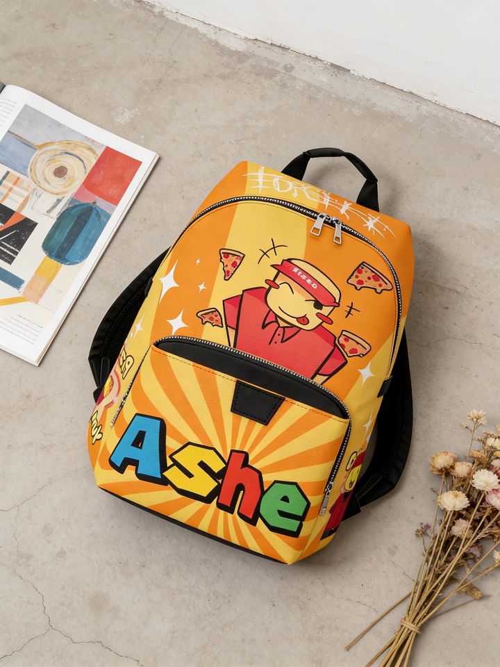Elliot Backpack - Customizable Name- Roblox Backpack - Pizza Lover Gift