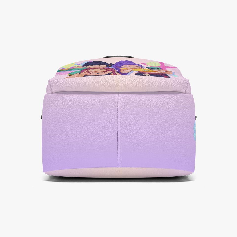 Custom Name Kpop Backpack: Anime Style PU Leather