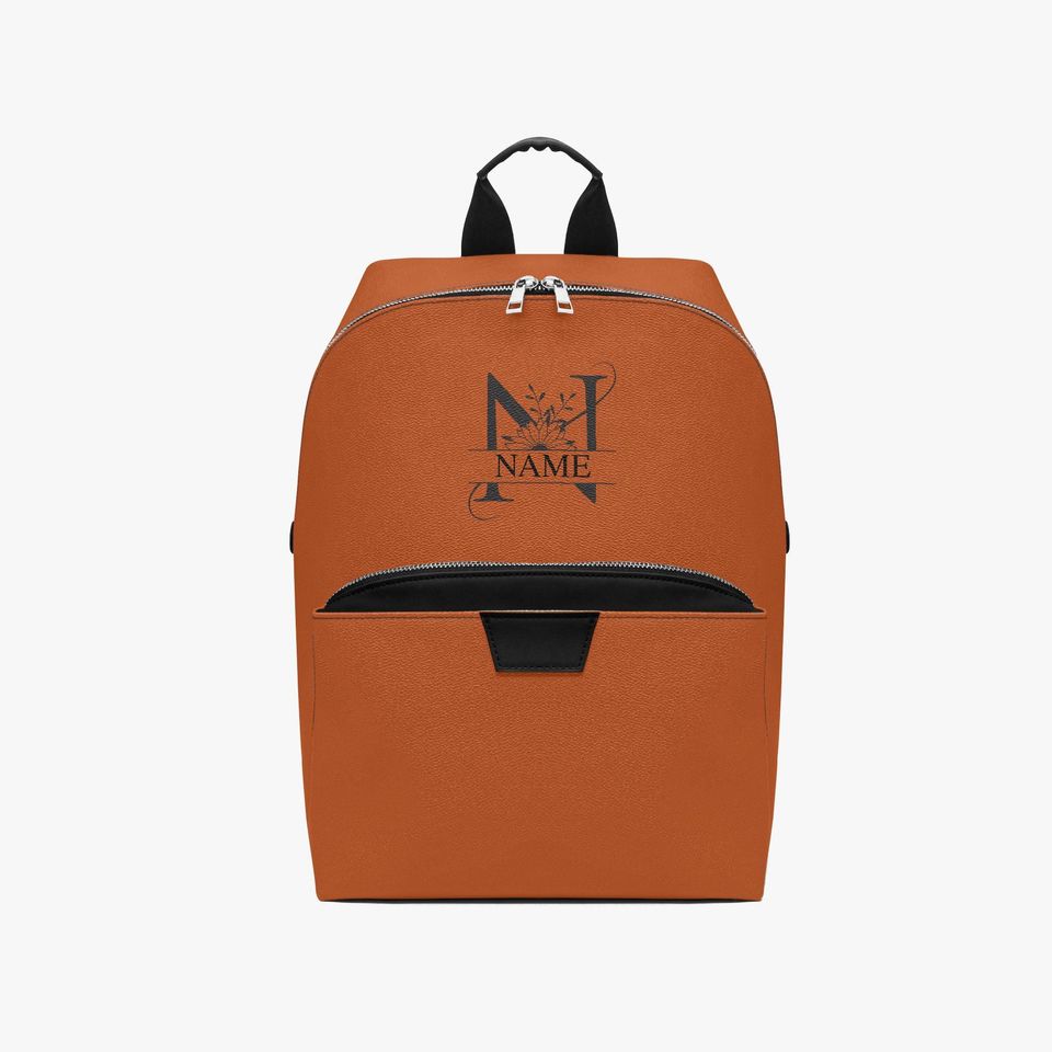 Personalized Leather Backpack for Laptop