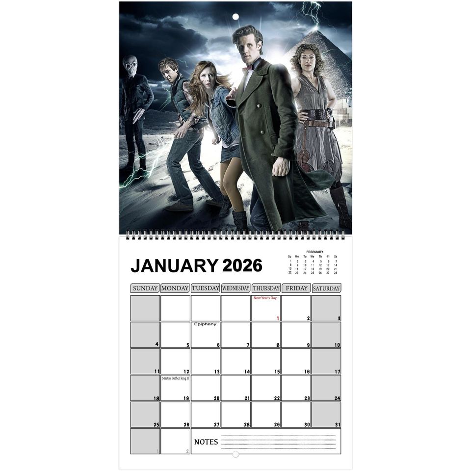 Doctor Who 2026 Vertical Wall Calendar