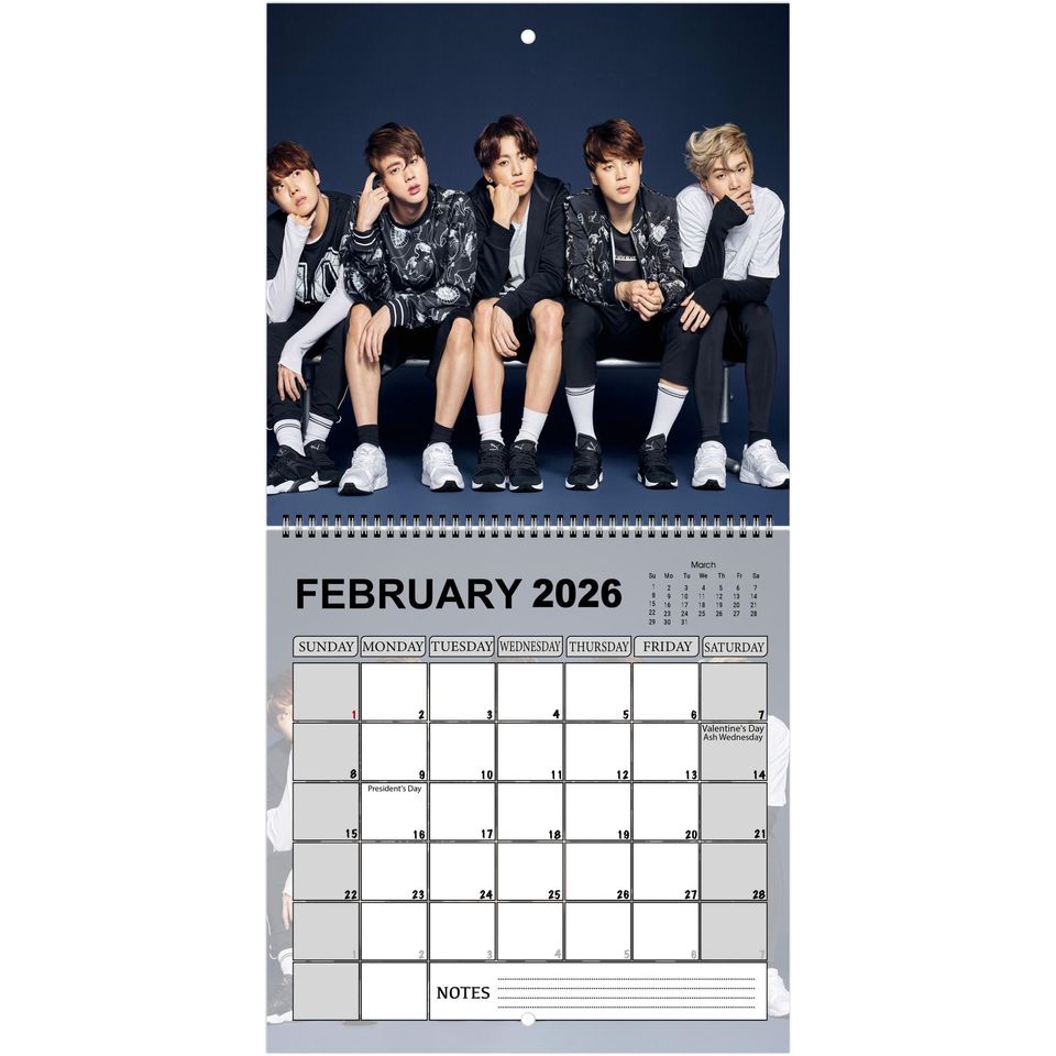 BTS Wall Calendar 2026 Legendary Moments