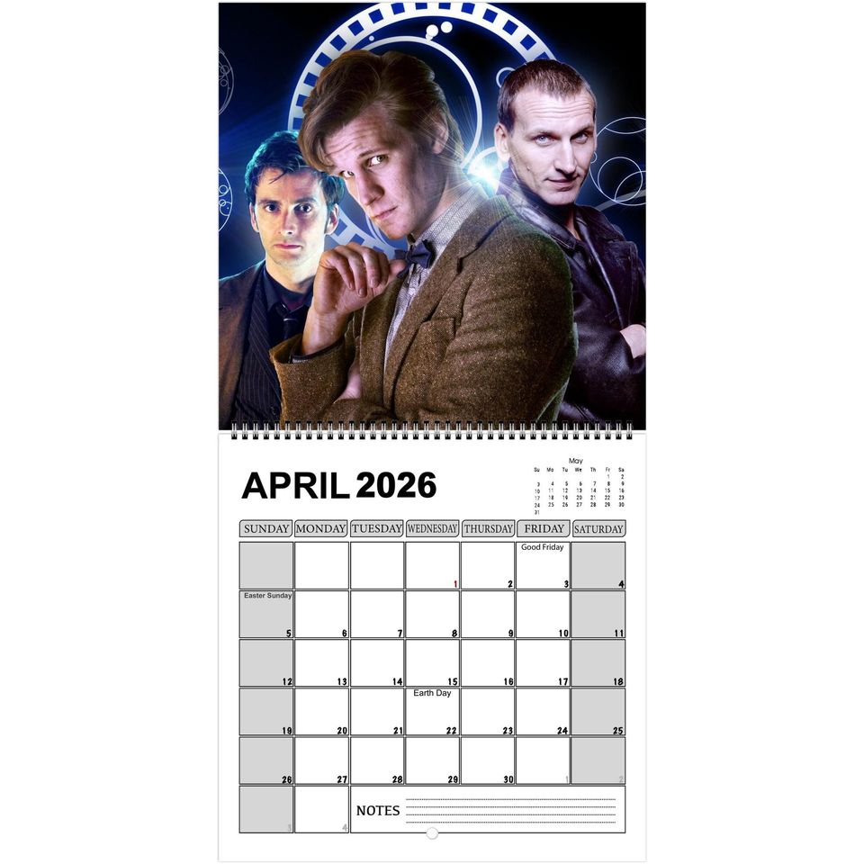 Doctor Who 2026 Vertical Wall Calendar