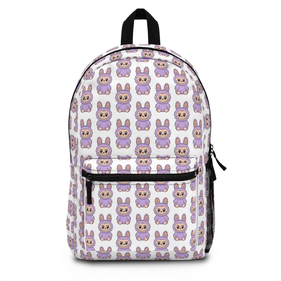 Purple Labubu Backpack - Stylish Polyester Travel Daypack