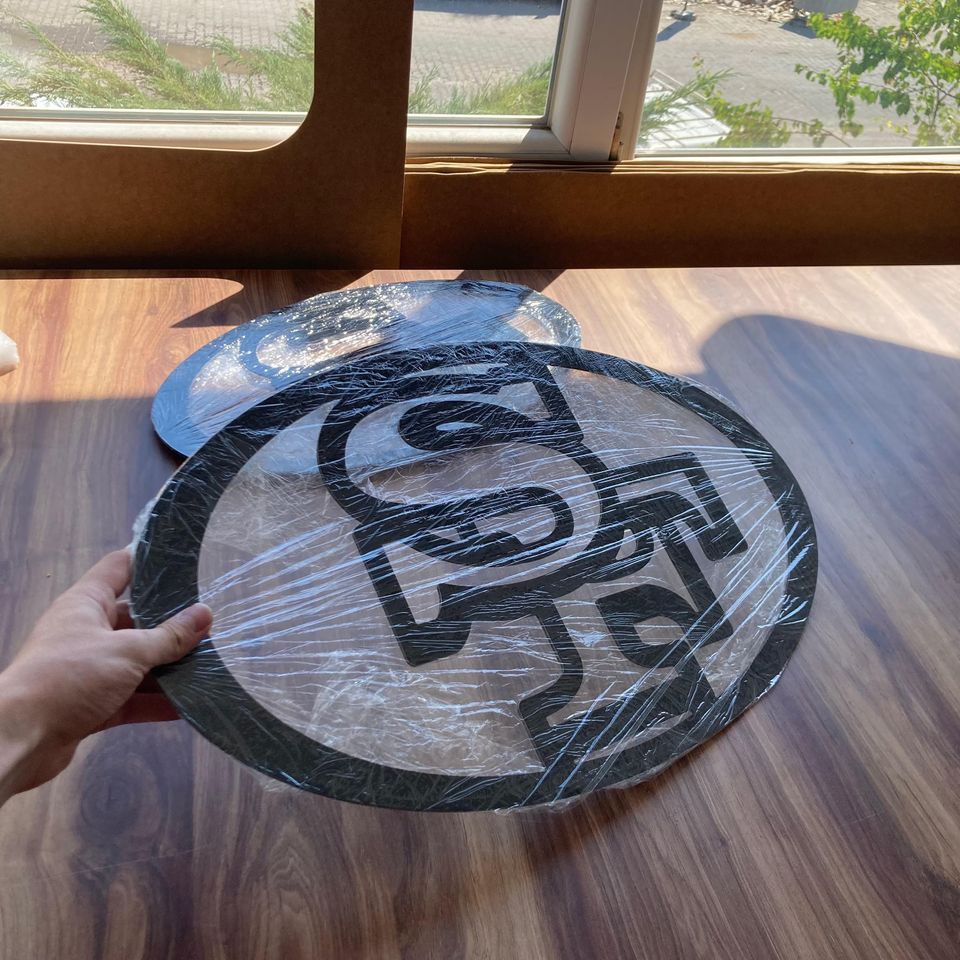 San Francisco 49ers LED Wall Sign: Black Composite Illuminated Sports Team Logo