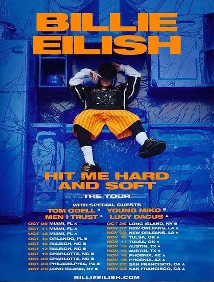 Billie Eilish Hit Me Hard & Soft Tour 2025 Vertical Poster