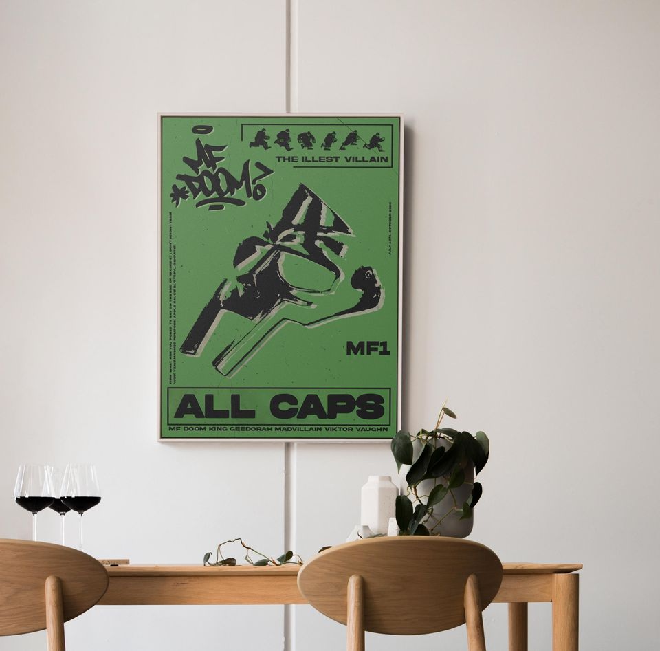MF Dooom Album Cover Poster: Music Wall Art Print